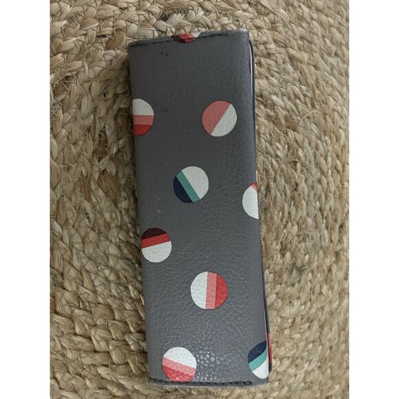 FOSSIL Glasses Sunglasses Case w/Magnetic Closure Gray w/Multicolor Dots - Picture 3 of 8